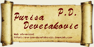 Puriša Devetaković vizit kartica